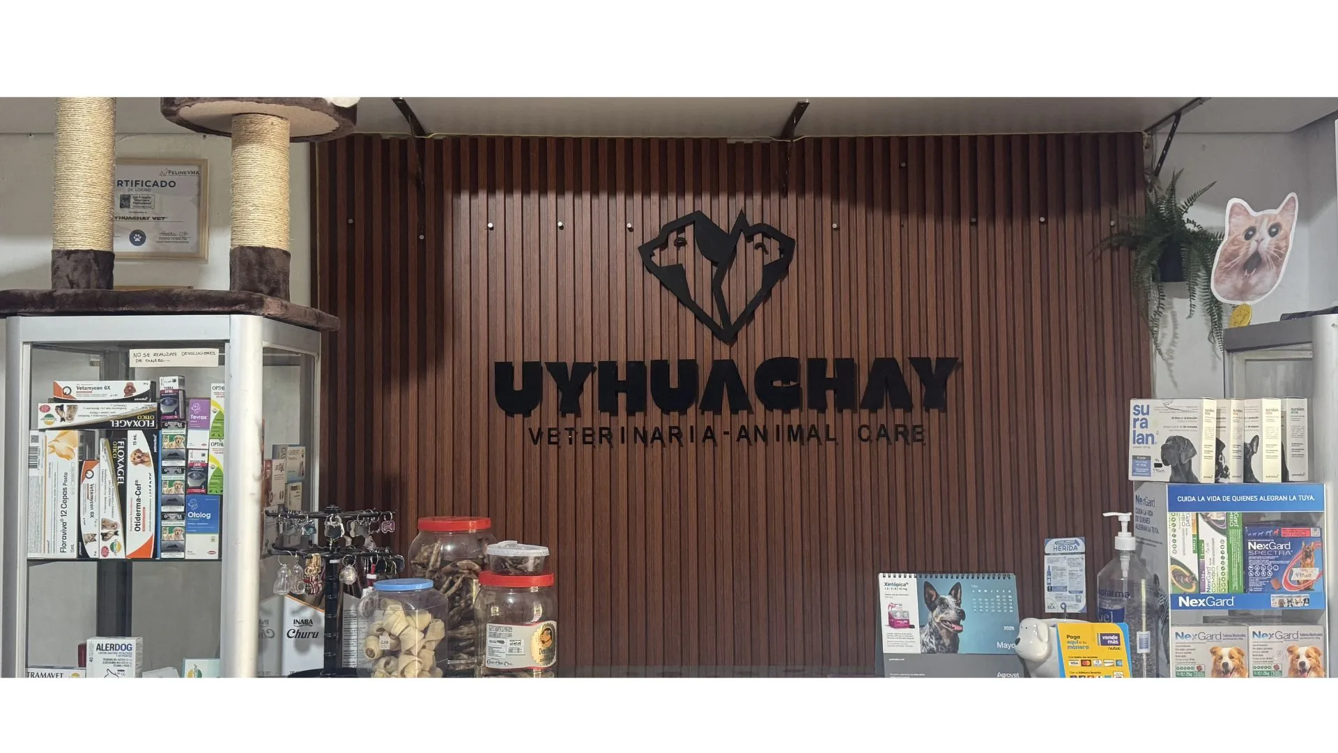 Interior del Centro Veterinario Uyhuachay